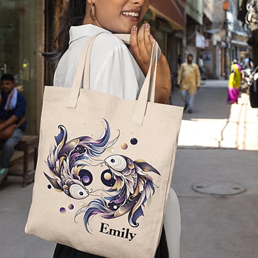 Trendy Vissen Waterverf Zodiac Design Tote Bag