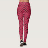 Trendy Viva Magenta en Black Stippen Leggings (Achterkant)