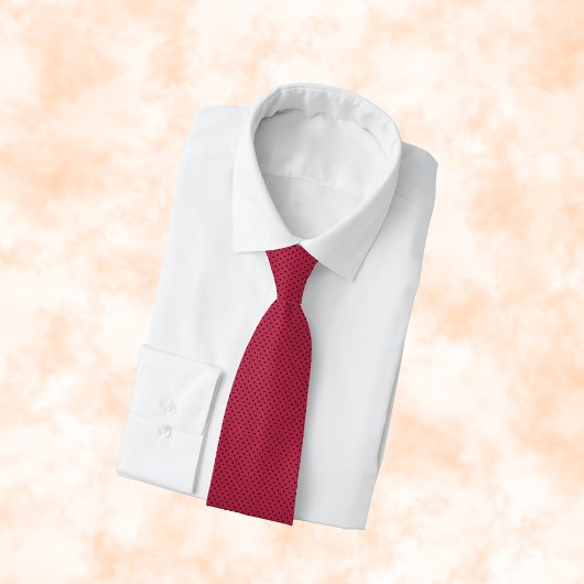 Trendy Viva Magenta en Black Stippen Stropdas