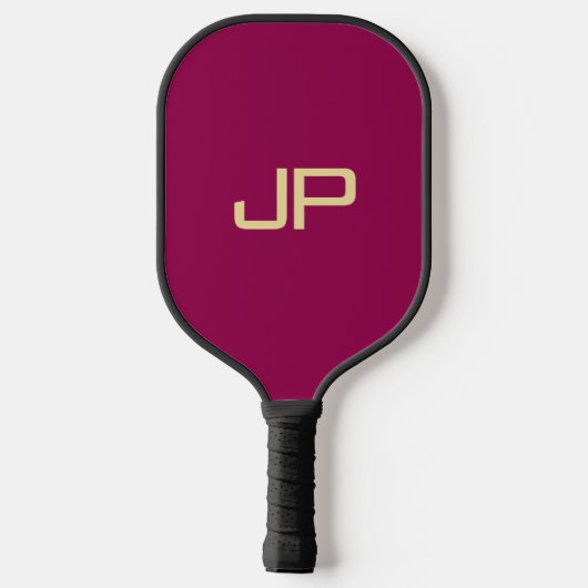Trendy Viva Magenta Gold Sjabloon Monogram Pickleball Paddle (Achterkant)