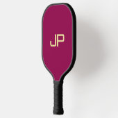 Trendy Viva Magenta Gold Sjabloon Monogram Pickleball Paddle (Links)