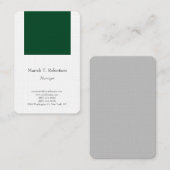 Trendy vlakte eenvoudige minimalistische bos groen visitekaartje (Voorkant / Achterkant)