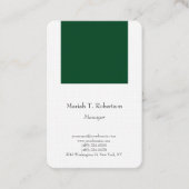 Trendy vlakte eenvoudige minimalistische bos groen visitekaartje (Voorkant)