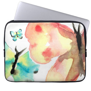 Trendy, vlinder waterverf laptop sleeve