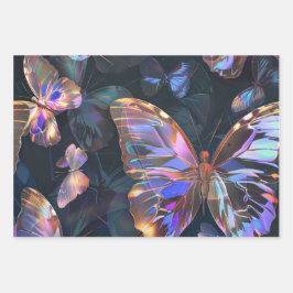 Trendy Vlinders Wrapping Paper Flat Sheet van 3