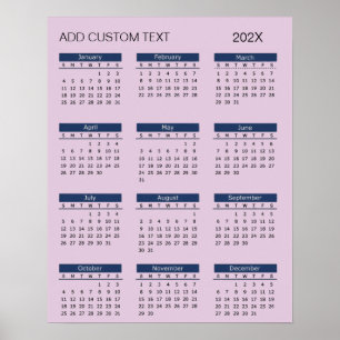 Trendy voeg je eigen tekst toe 2026 Kalender Poster