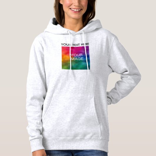 Trendy Voeg Jouw tekst toe Upload foto naar Womens Hoodie (Voorkant)
