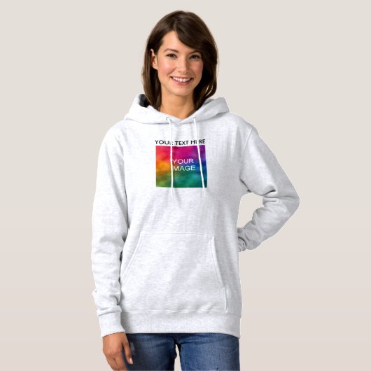 Trendy Voeg Jouw tekst toe Upload foto naar Womens Hoodie (Voorkant volledig)