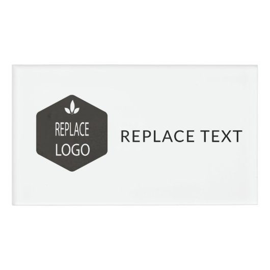 Trendy Voeg uw Logo of fotobedrijf toe Naambadge (Voorkant)