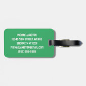 Trendy Voetbal Football gepersonaliseerd groen Bagagelabel (Achterkant horizontaal)