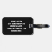 Trendy Voetbal Football gepersonaliseerd zwart Bagagelabel (Achterkant horizontaal)