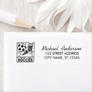 Trendy Voetbal Football Retouradres Etiket