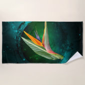 trendy vogel van de paradise bloem strandlaken (Voorkant)