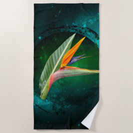 trendy vogel van de paradise bloem strandlaken