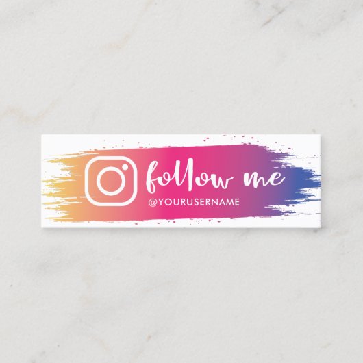Trendy Volg me Instagram  Mini Visitekaartje (Voorkant)