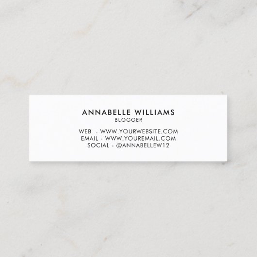 Trendy Volg me Instagram  Mini Visitekaartje (Achterkant)