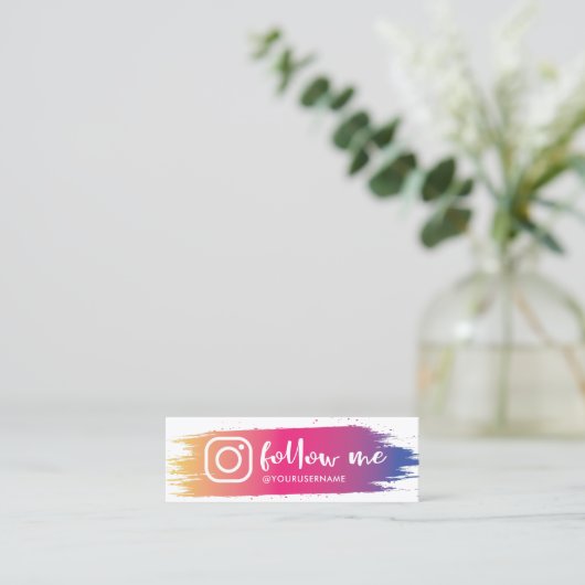 Trendy Volg me Instagram  Mini Visitekaartje (Staand voorkant)