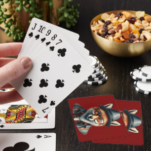 Trendy vos karakter pokerkaarten