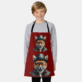 Trendy vos karakter schort (Gedragen)