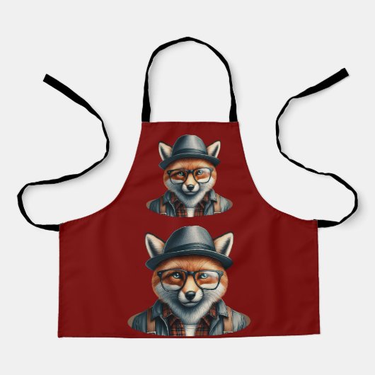 Trendy vos karakter schort (Voorkant)