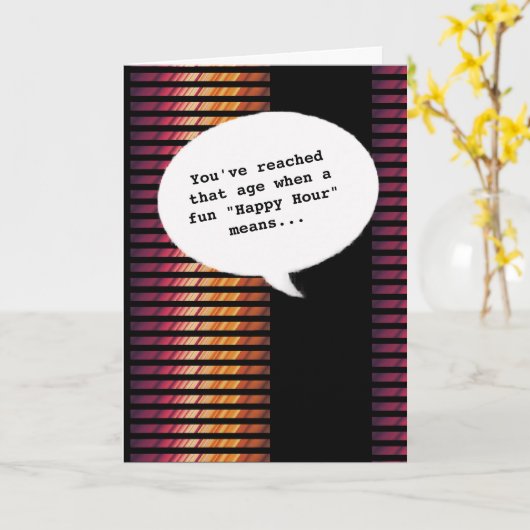 Trendy vreugde Happy Hour Ouder worden Grappig Ver Kaart (Gele Bloem)