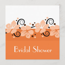 Trendy Vrijgezellenfeest Invite - Oranje bloemen Kaart
