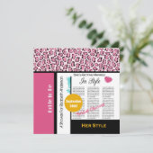 Trendy Vrijgezellenfeest Magazine Pink Leopard Kaart (Staand voorkant)
