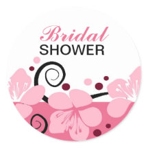 Trendy Vrijgezellenfeest Pink Flowers Sticker