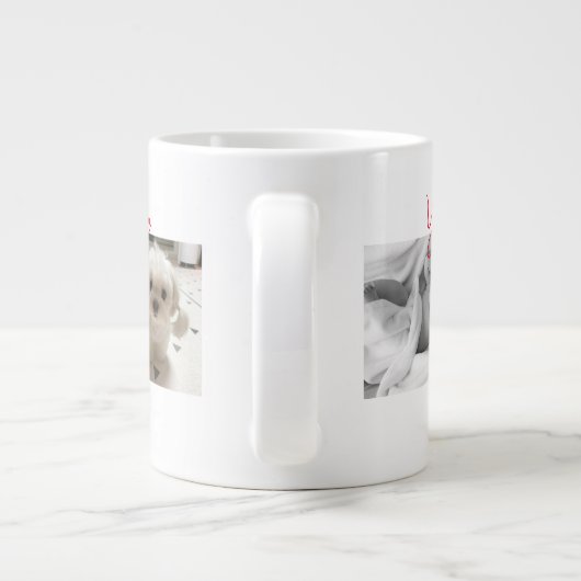 Trendy Vrolijk Kerstfeest Beste Pap Ooit Fotocolla Grote Koffiekop (Achterkant)