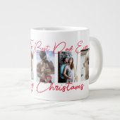 Trendy Vrolijk Kerstfeest Beste Pap Ooit Fotocolla Grote Koffiekop (Voorkant rechts)