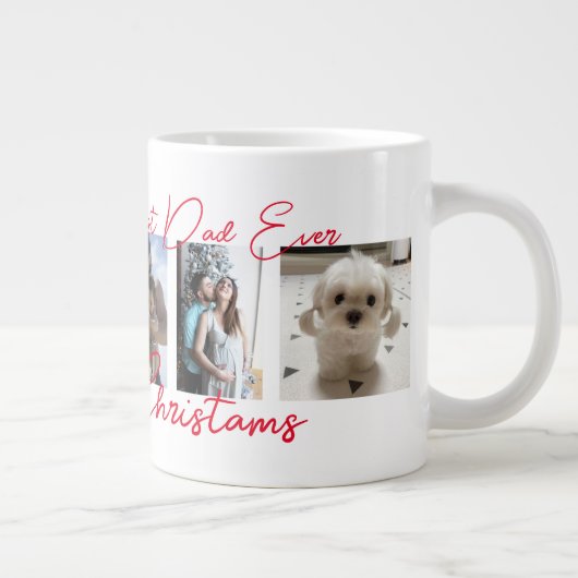 Trendy Vrolijk Kerstfeest Beste Pap Ooit Fotocolla Grote Koffiekop (Rechts)