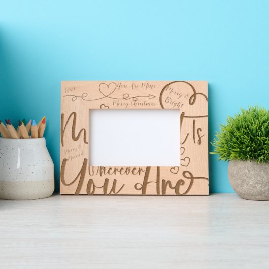 Trendy vrolijk kerstfeest, jij bent van mij gegraveerde lijstjes (Voorkant)