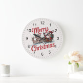 Trendy Vrolijk Kerstman Sleigh Reindeer Grote Klok (Huis)