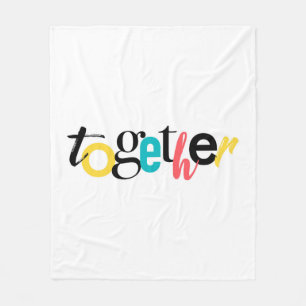 Trendy, vrolijk, stadtypografie van Together Fleece Deken