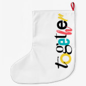 Trendy, vrolijk, stadtypografie van Together Grote Kerstsok (Achterkant)