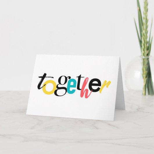 Trendy, vrolijk, stadtypografie van Together Kaart (Voorkant)