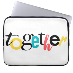 Trendy, vrolijk, stadtypografie van Together Laptop Sleeve