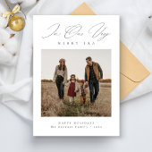 Trendy Vrolijk Tijdperk Moderne Familie Rustieke F Feestdagenkaart