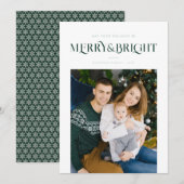 trendy vrolijke & heldere blauwe kerstkaart (Voorkant / Achterkant)