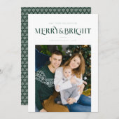 trendy vrolijke & heldere blauwe kerstkaart voor d (Voorkant / Achterkant)