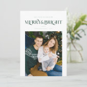 trendy vrolijke & heldere blauwe kerstkaart voor d (Staand voorkant)