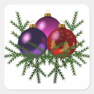 Trendy Vrolijke Kerstmis van de vakantie Vierkante Sticker