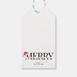 trendy vrolijke sobere kerst cadeaulabel