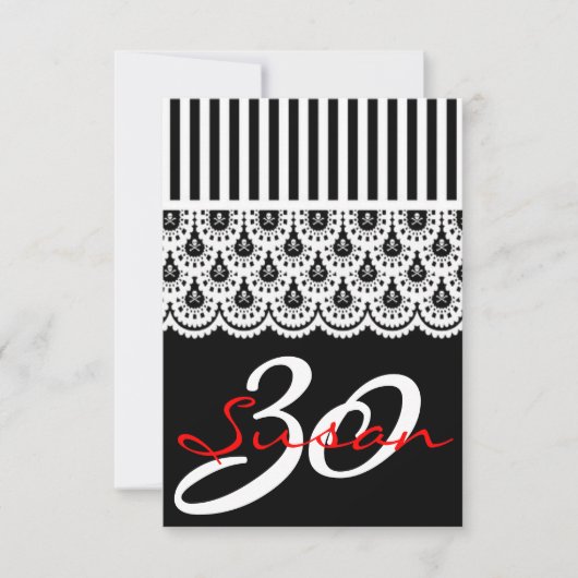 Trendy vrouw 30th Birthday-uitnodiging Kaart (Voorkant)