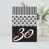 Trendy vrouw 30th Birthday-uitnodiging Kaart (Staand voorkant)