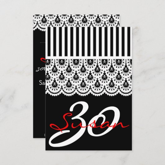 Trendy vrouw 30th Birthday-uitnodiging Kaart (Voorkant / Achterkant)