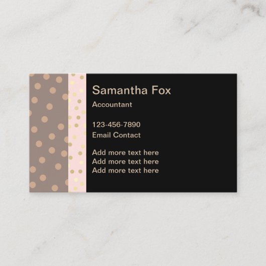 Trendy Vrouw Accountant Stylish Visitekaartje (Voorkant)