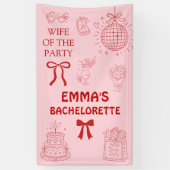 Trendy Vrouw Van Het Feest Bachelorette Party Spandoek (Verticaal)