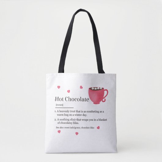 Trendy warme chocoladedefinitie tote bag (Voorkant)