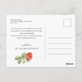 Trendy Watercolor Aardbei Baby Shower Bedankt Briefkaart (Achterkant)